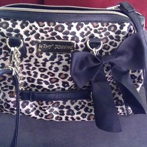 Leopard print Betsey Johnson shoulder bag.